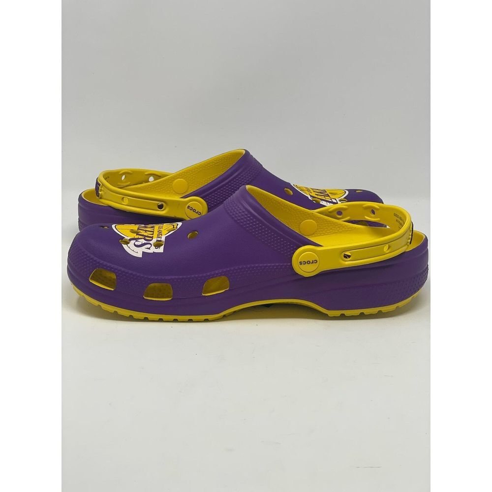 CROCS Los Angeles LA Lakers Classic Clogs NEW Men's Size 10 / Women's Size 12 - Picture 9 of 12